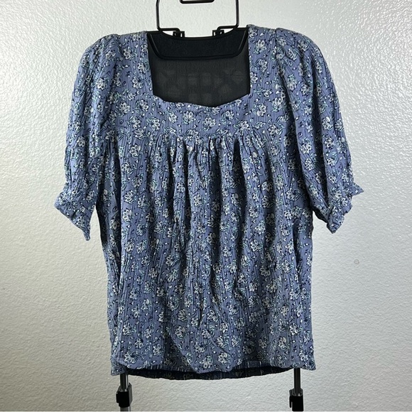 Lucky Brand Floral Blue Women's Top Size S - Picture 1 of 10